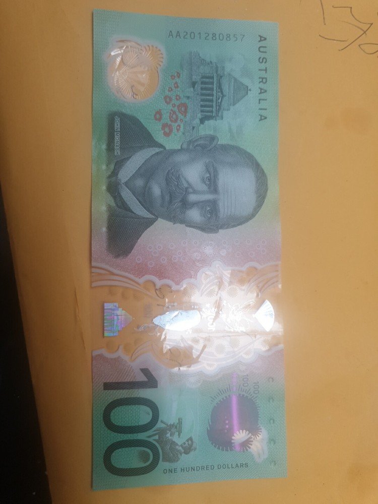 🔥Rare AA First Prefix Australia $100 One Hundred Dollar Banknote AUS Note 🎖
