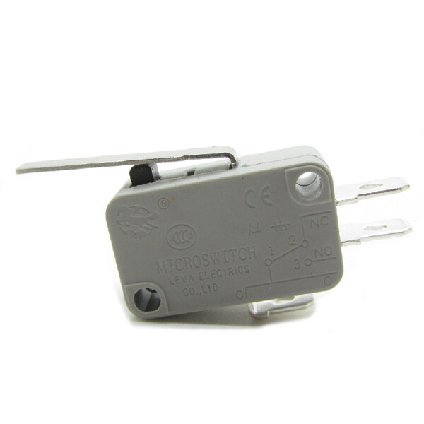 5 x Gray Micro Limit Switch Momentary Long Lever SPDT NO-COM-NC Snap Action 8A