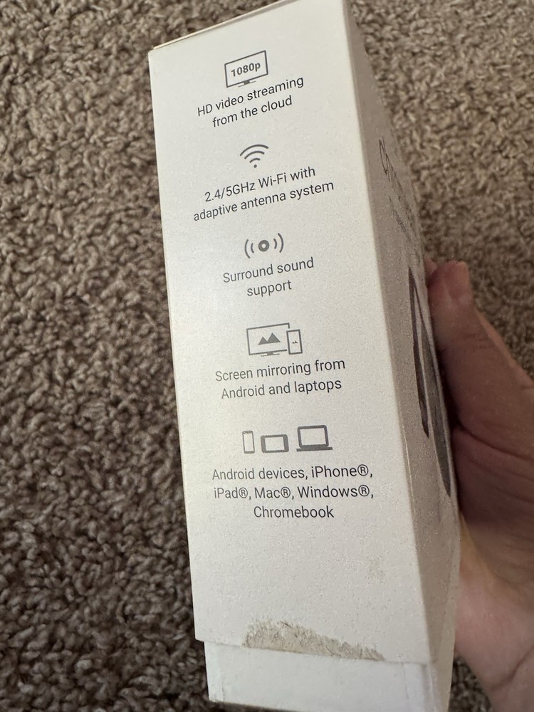 Google Chromecast (3rd Generation) US Power Adapter with Box Model NC2-6A5 & Box