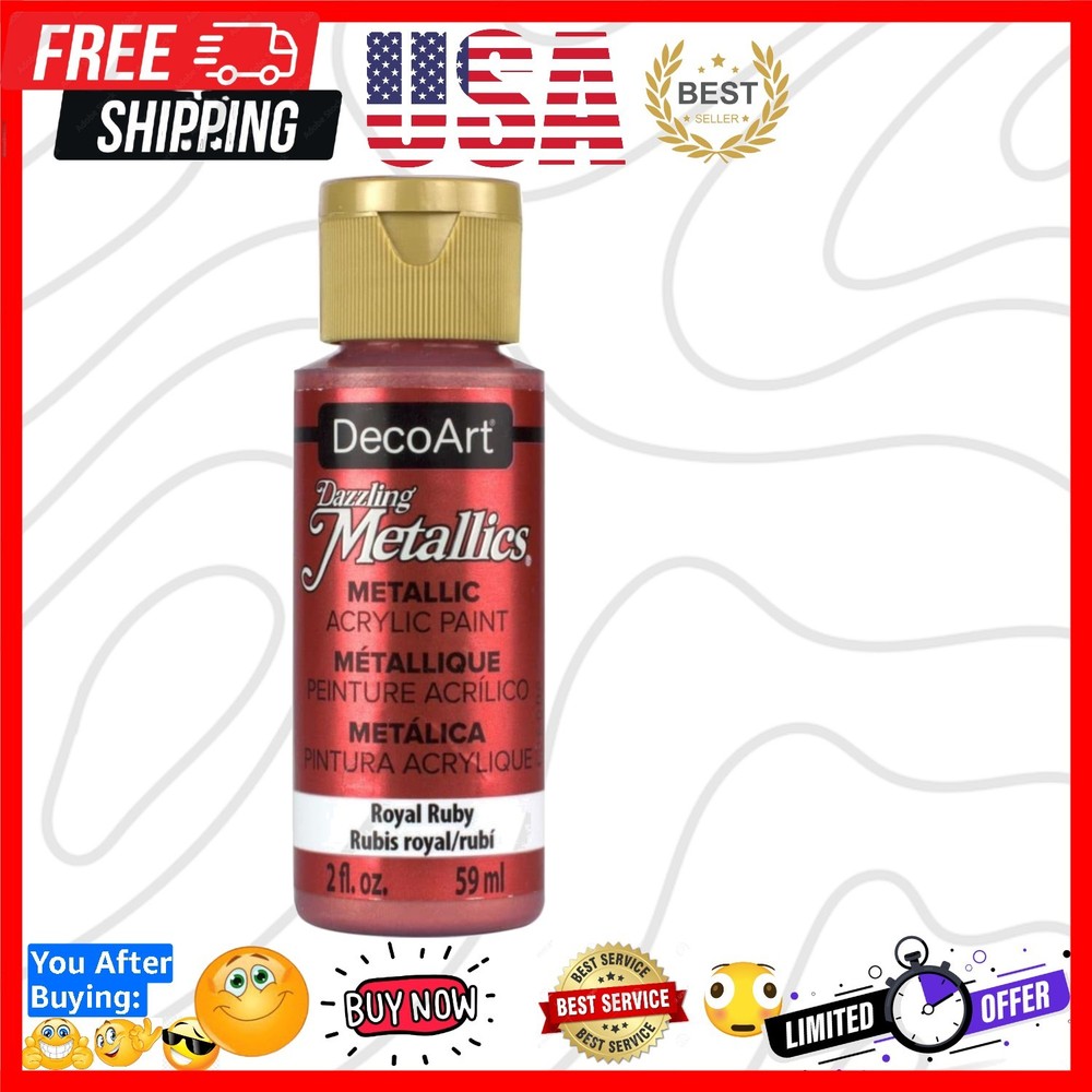 Dazzling Metallics 2-Ounce Royal Ruby Acrylic Paint, Red