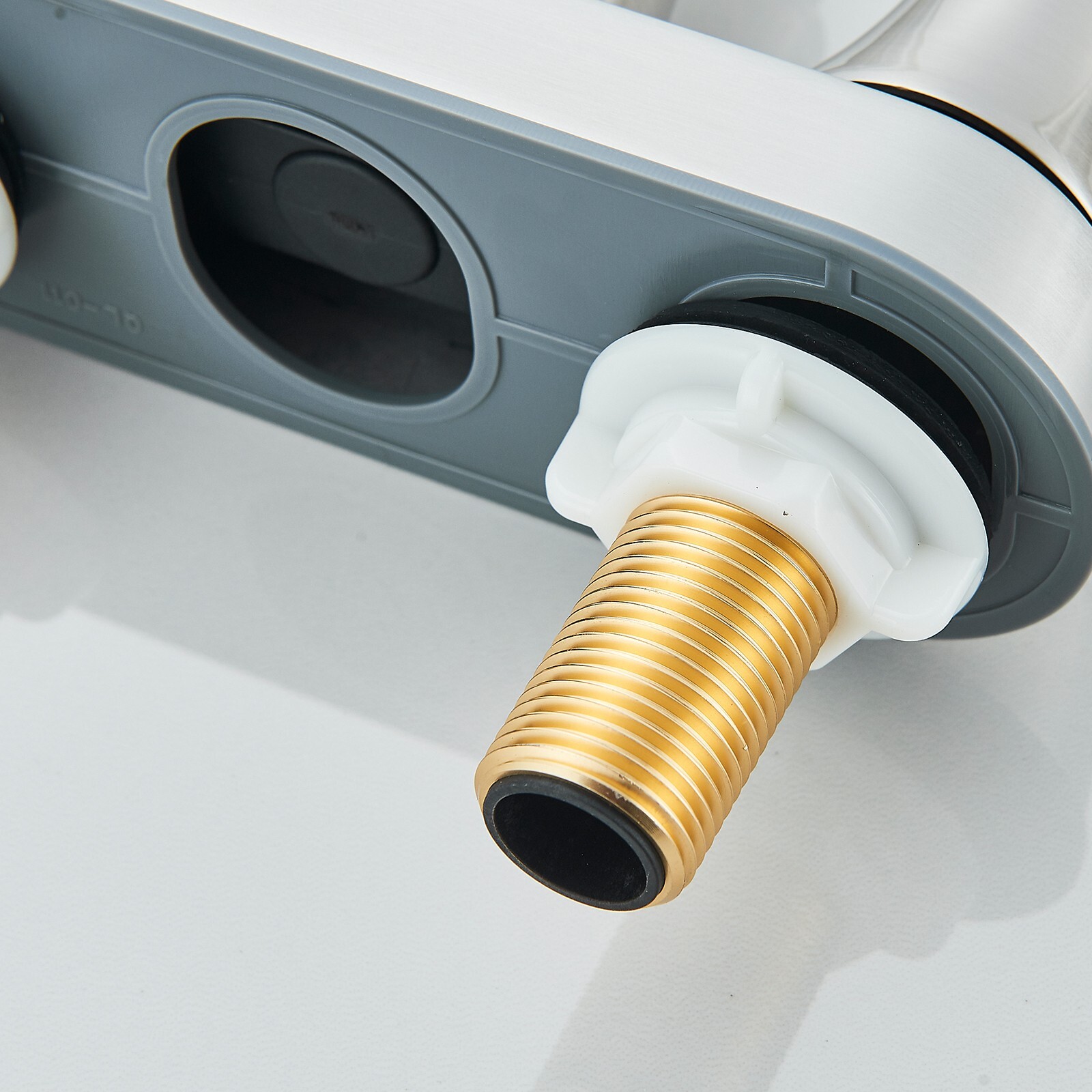 Brushed Nickel Bathroom Sink Faucet 3Hole 4in Centerset Vanity Mixer with Drain