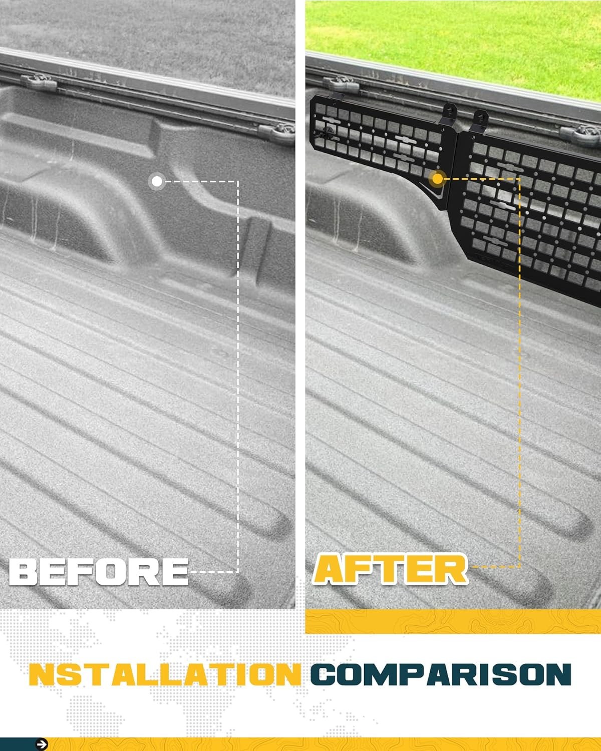 Side Bed MOLLE Panel for 5' Jeep Gladiator 2020-2025 Bed MOLLE Panel Storage