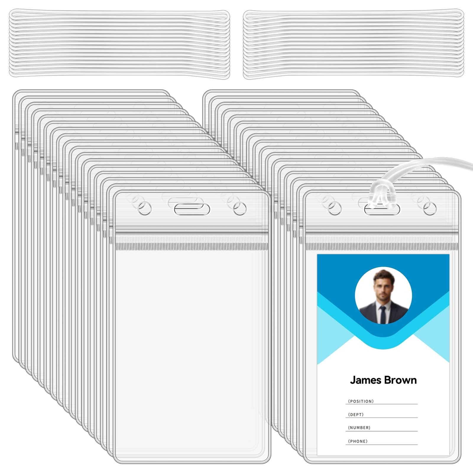 Oomcu 30 PCS Clear Plastic Luggage Tags Holders Bulk - Cruise ID Card