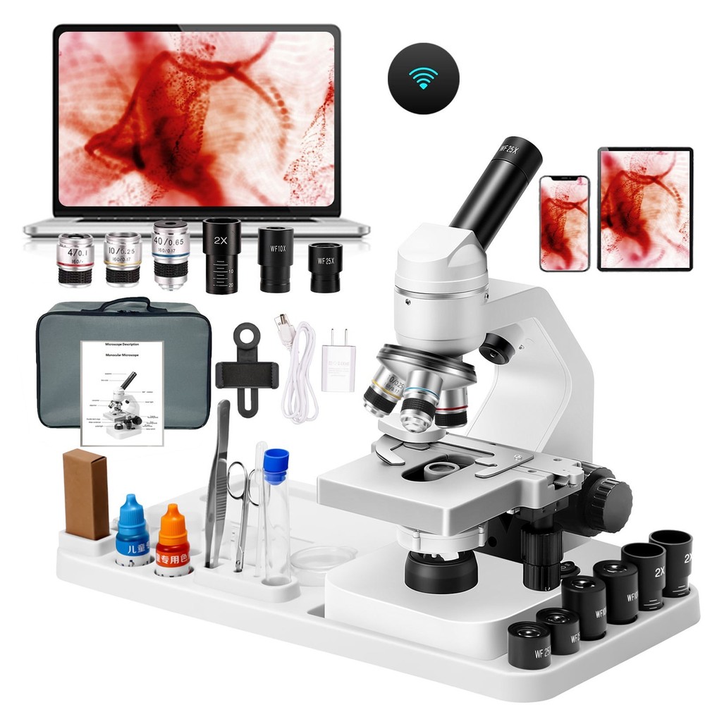 40X-2000X zoom monocular optical microscope, laboratory monocular biological mic