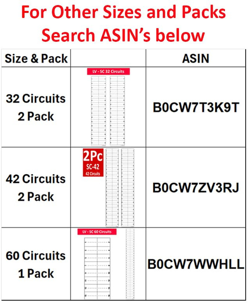 32 Circuits 2 Pack Vinyl Replacement for Square D Schnider Homeline Electrical C