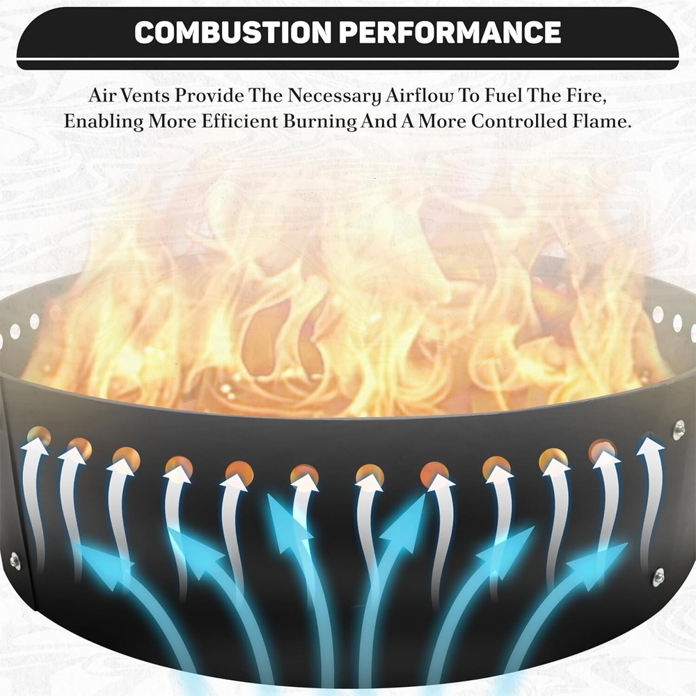FEBTECH Smokeless Fire Ring Liner - 45" X 12" - Insert for in or Above-Ground