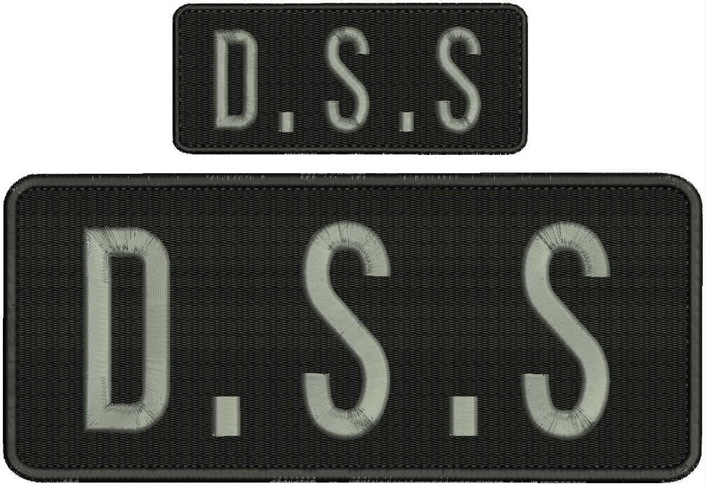 DSS embroidery patch 4x10 and 2x5 grey hook