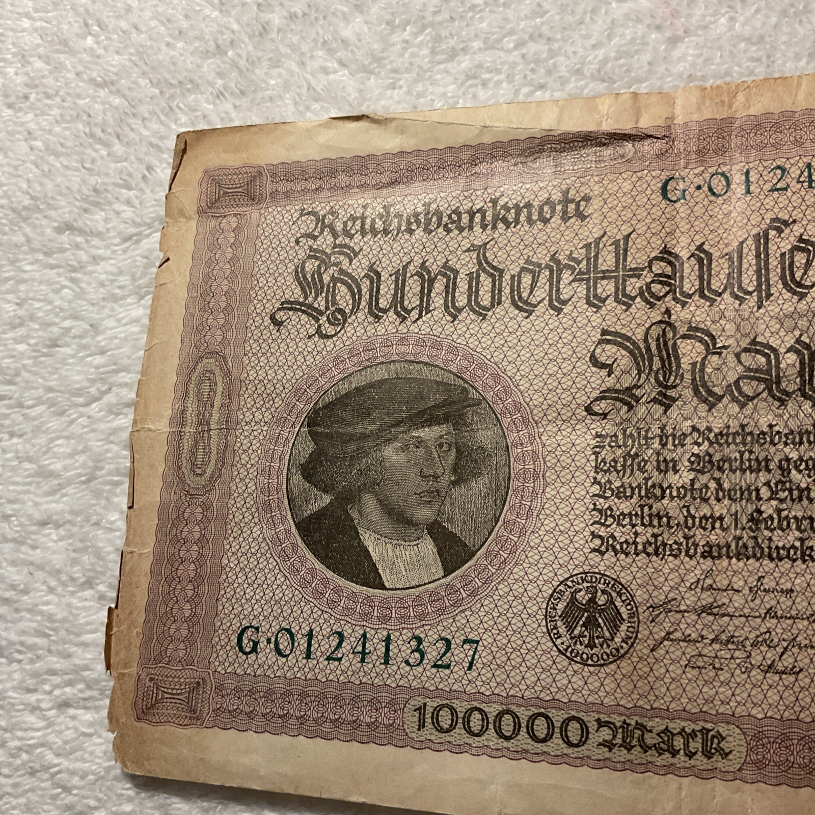GERMANY.(-1923-FEBRUARY 1-)-100.000 Mark -BANKNOTE.CIRCULATED.#427A