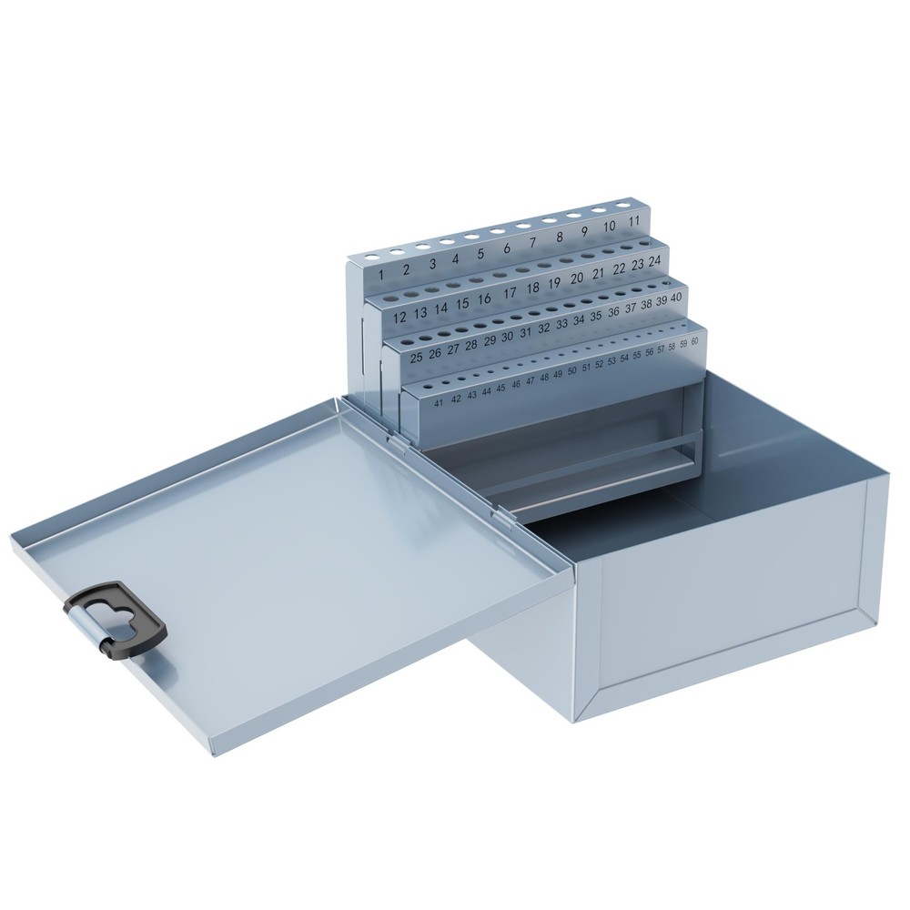 60PCS Number Size Drill Bit Index Box, Empty Metal Case (Excluding Drill Bits...