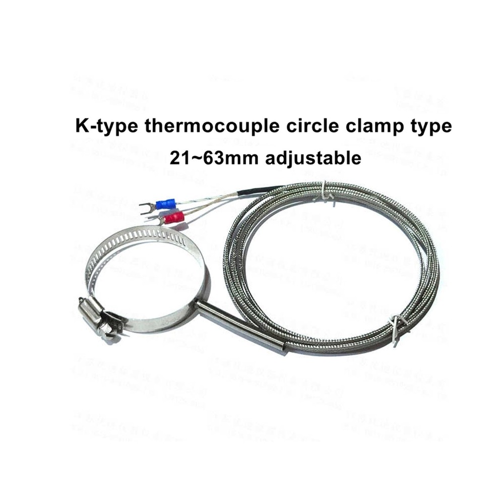 K-type Thermocouple Circle Clamp Temperature Sensor 21~63mm ID 1.5mm Length