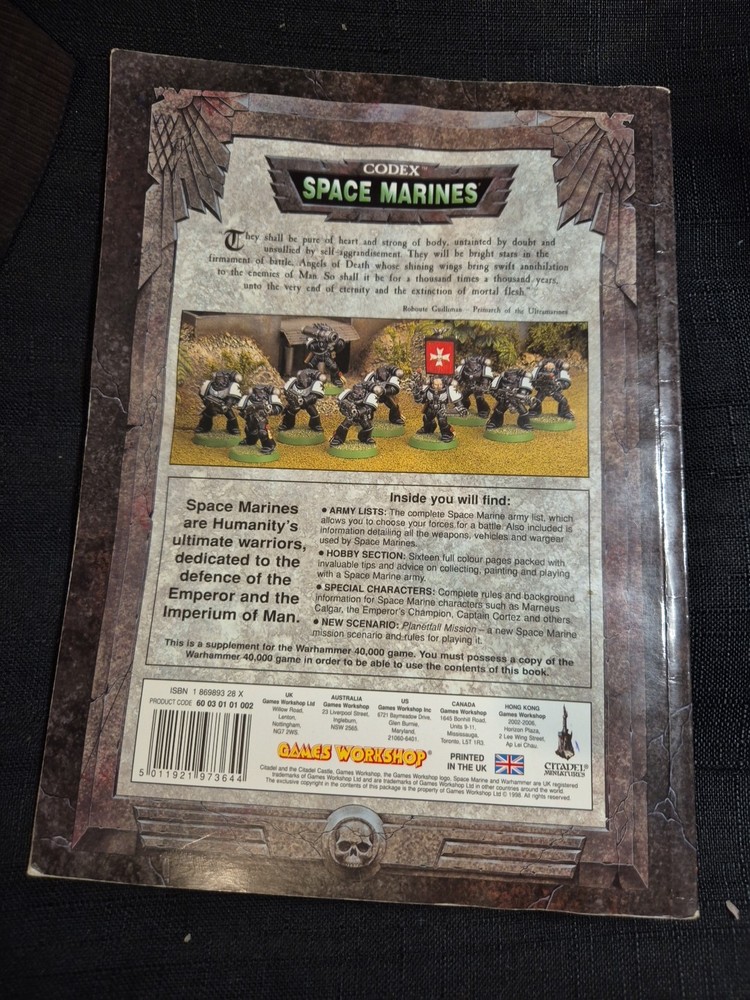 40k Rulebooks Codex Space Marines 3rd Edition