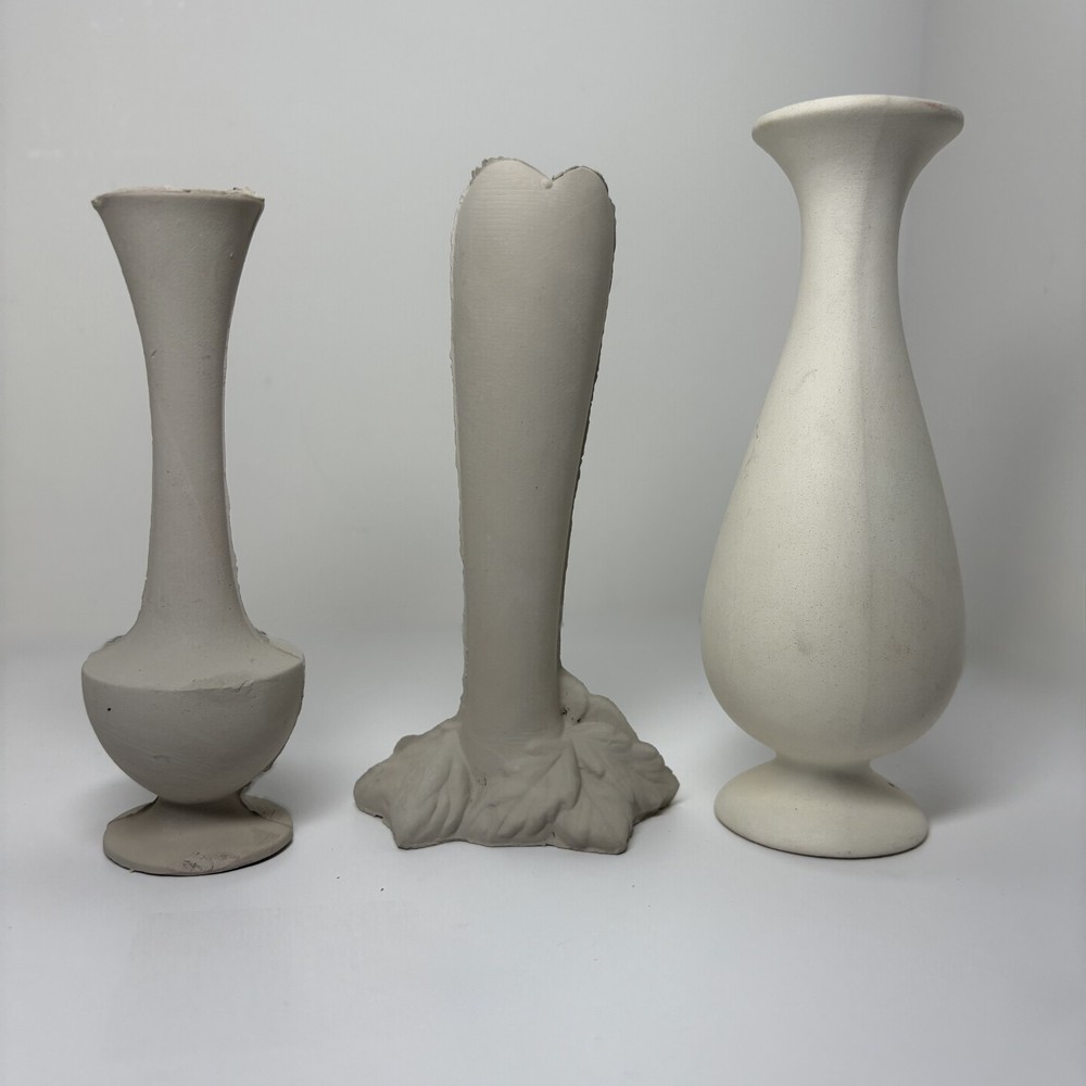 Bisque Candle Holders Ready to Paint Ceramic Pottery Signed