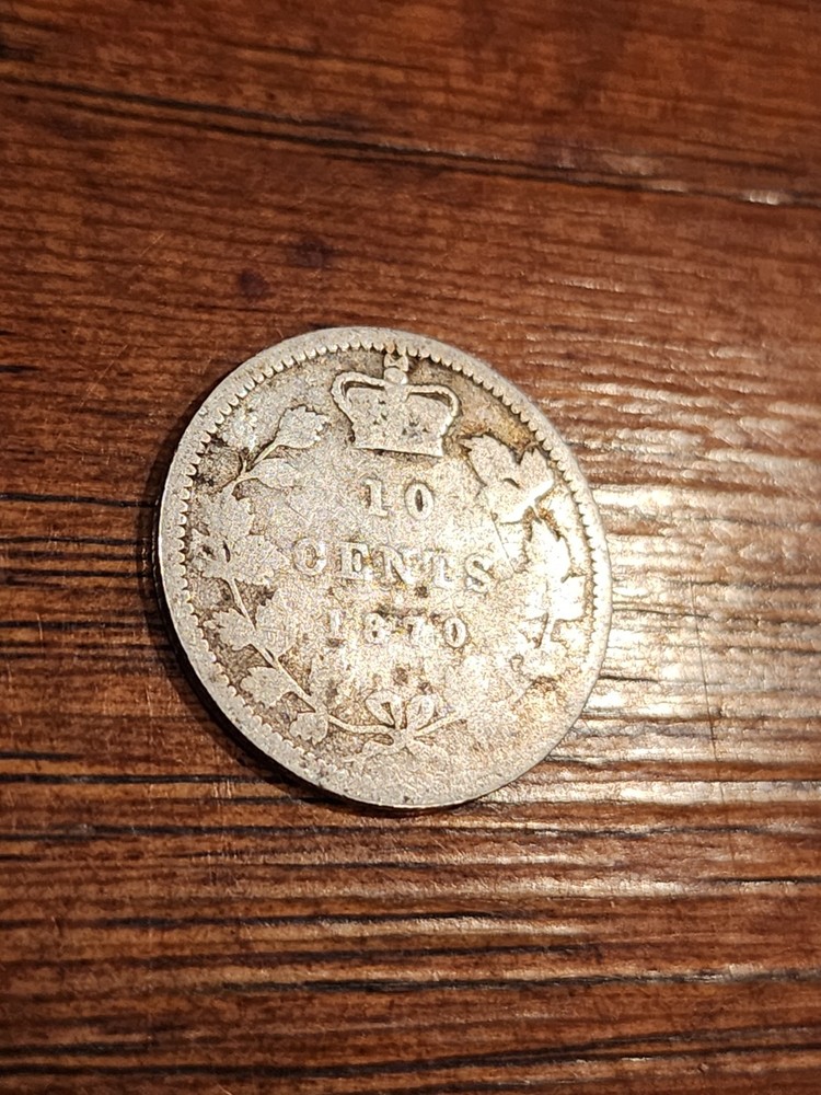 1870 Canada 10 Cents Silver Coin