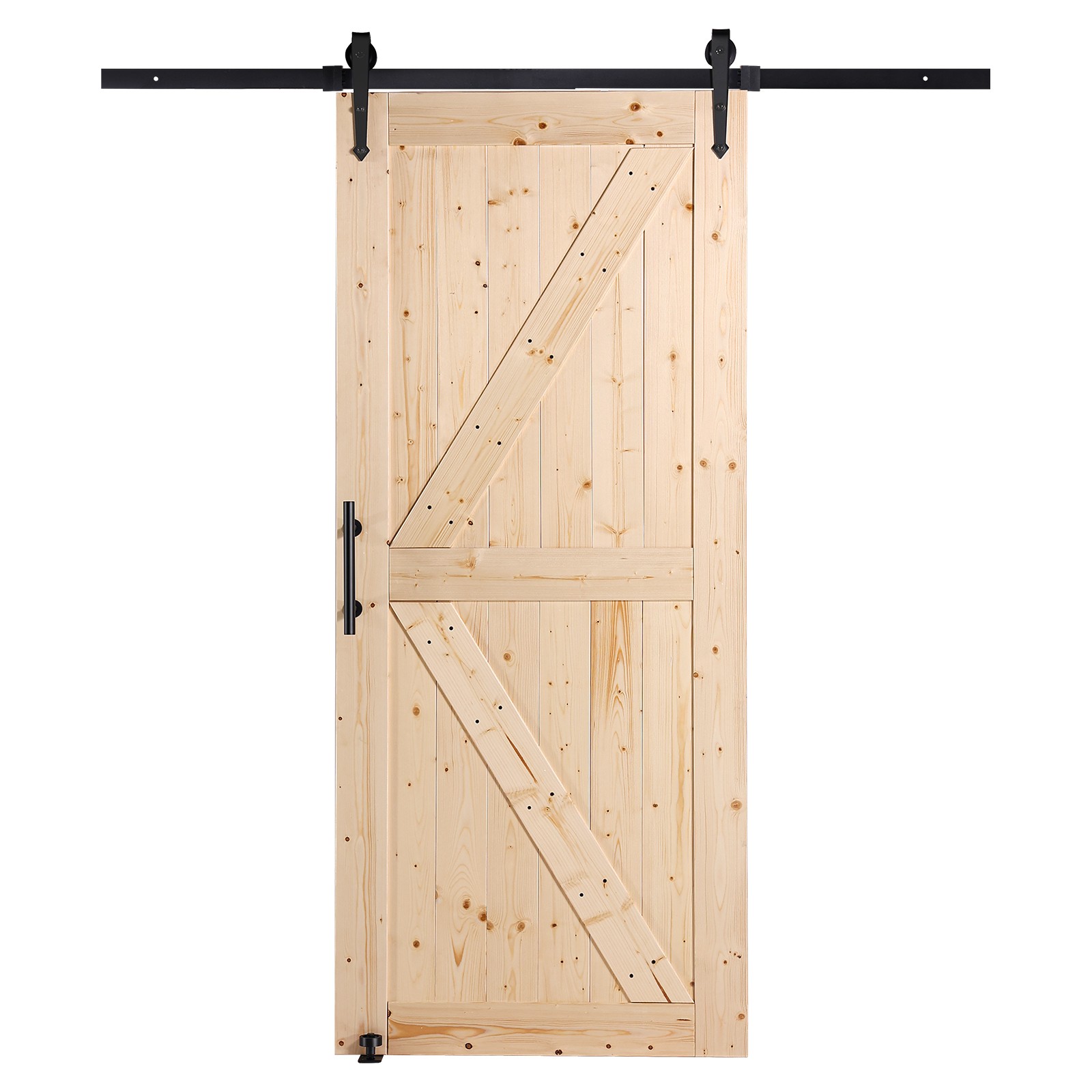 Barn Door and Hardware Kit 36" x 84" Wood Sliding Barn Door Kit Smoothly