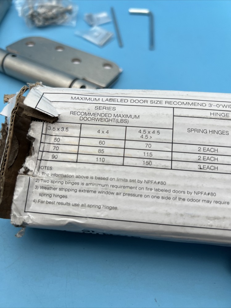 2 PCS Spring Hinge NPFA #80