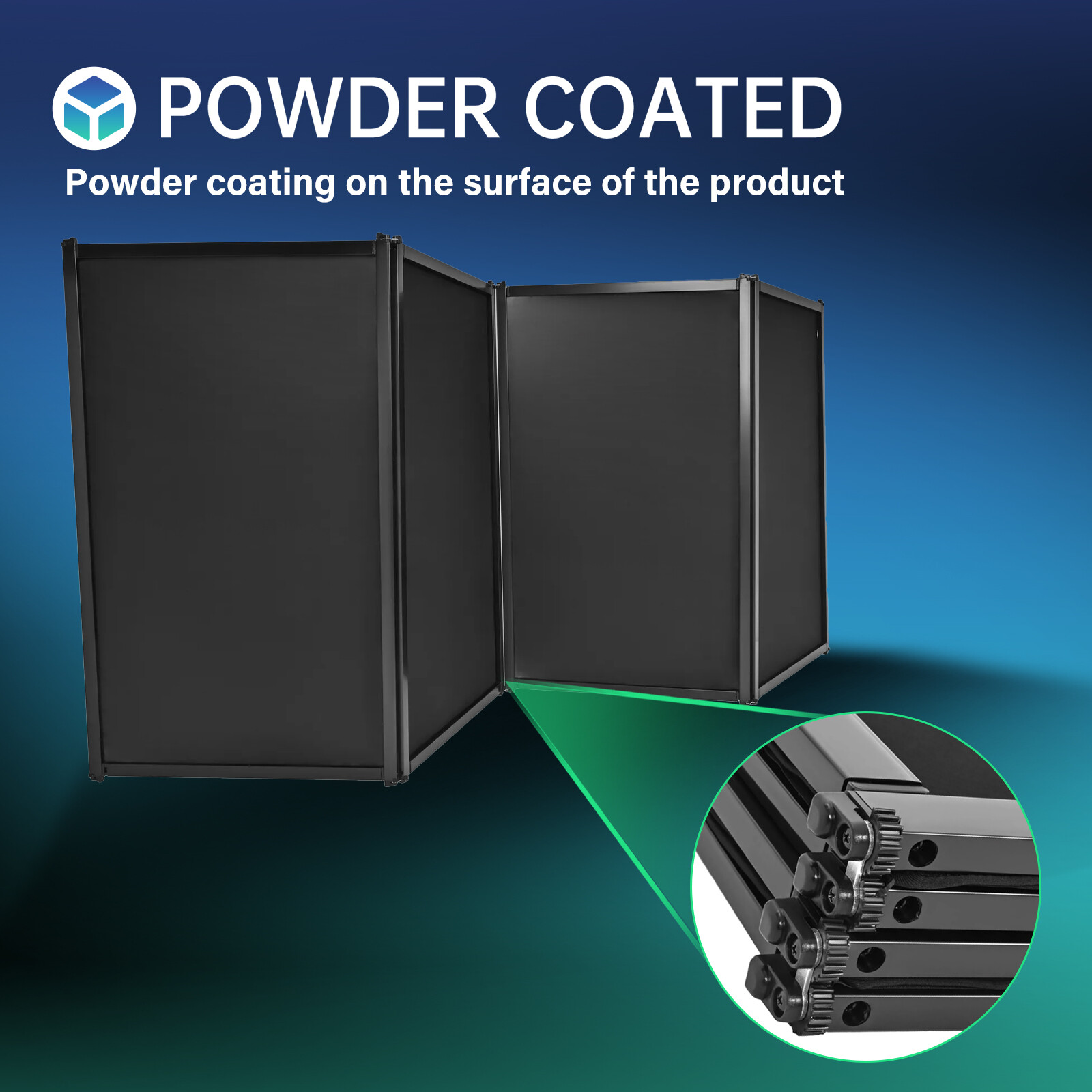 48"x 25" White+Black DJ Foldable Facade Portable Event Booth Panels w/Carry Bag