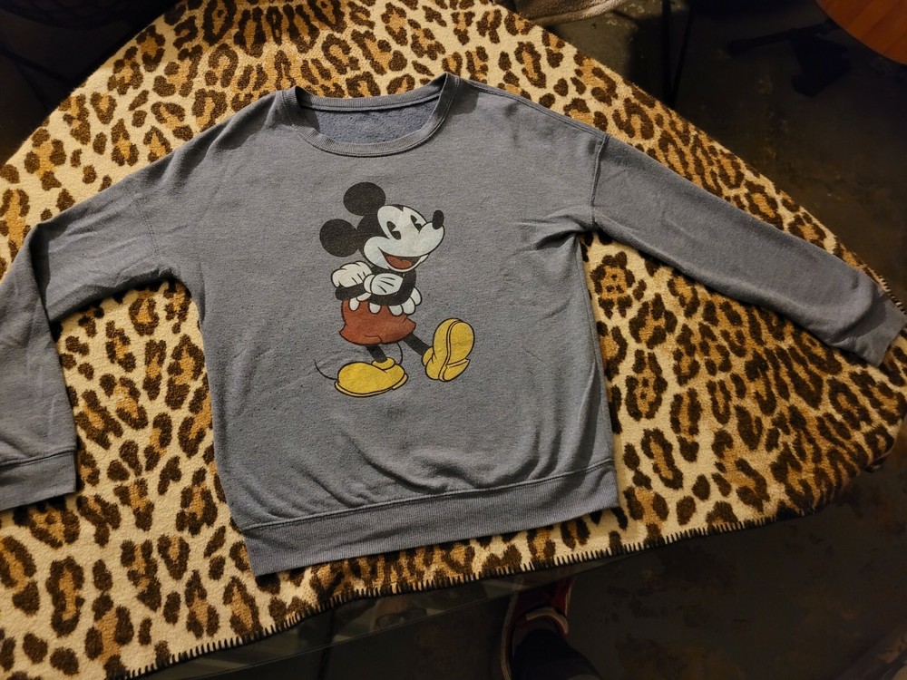 MICKEY MOUSE COOL MEDIUM GREY SUPER SOFT SWEATSHIRT LATE 90S MED COMFY