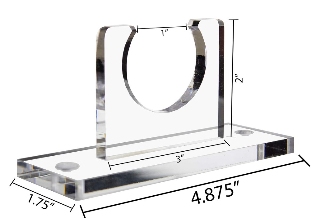 Clear Acrylic Vertical Standard Single Baseball Bat Wall Mount Bracket (A052)