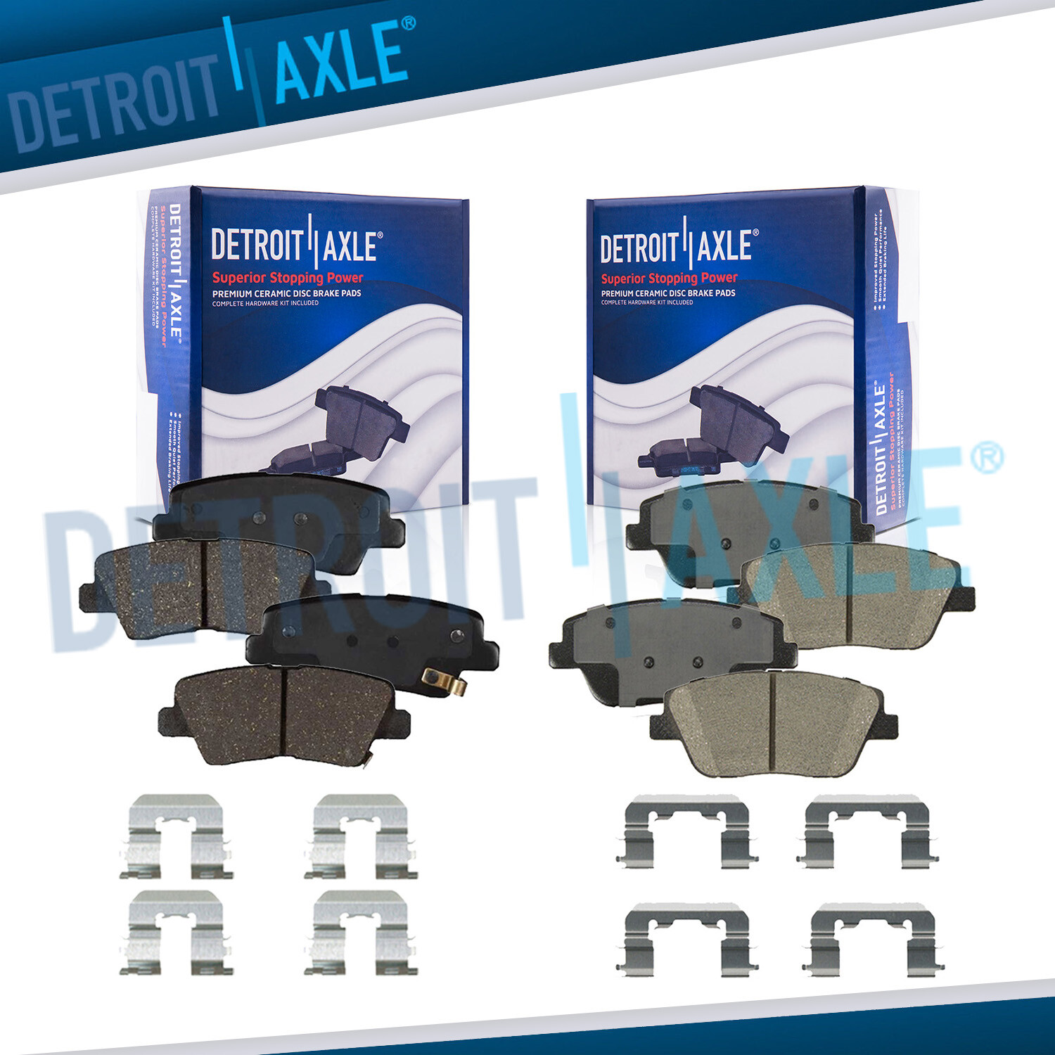 Front & Rear Ceramic Brake Pads w/Hardware for 2011-2015 Sonata Optima