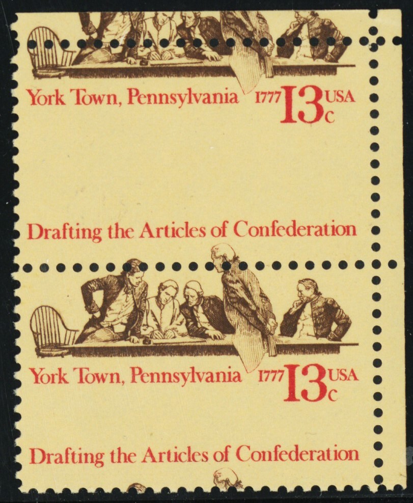 1726, Mint NH 13¢ Unbeleivable Misperfed Pair Freaky Error * Stuart Katz