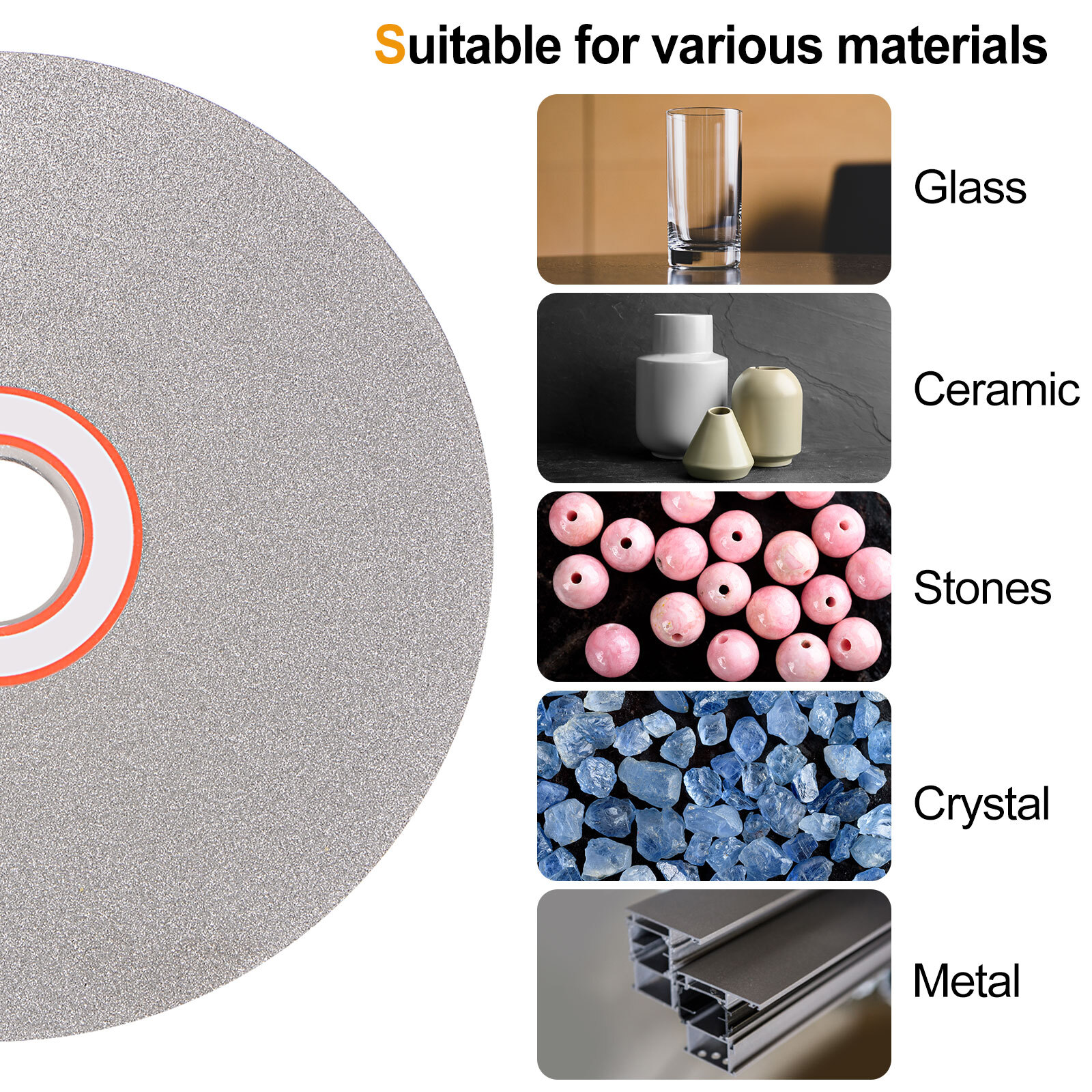 Diamond Flat Lap Disc Set 4x5/8Inch Arbor 600/1200/2000/3000 Grit Grinding Wheel