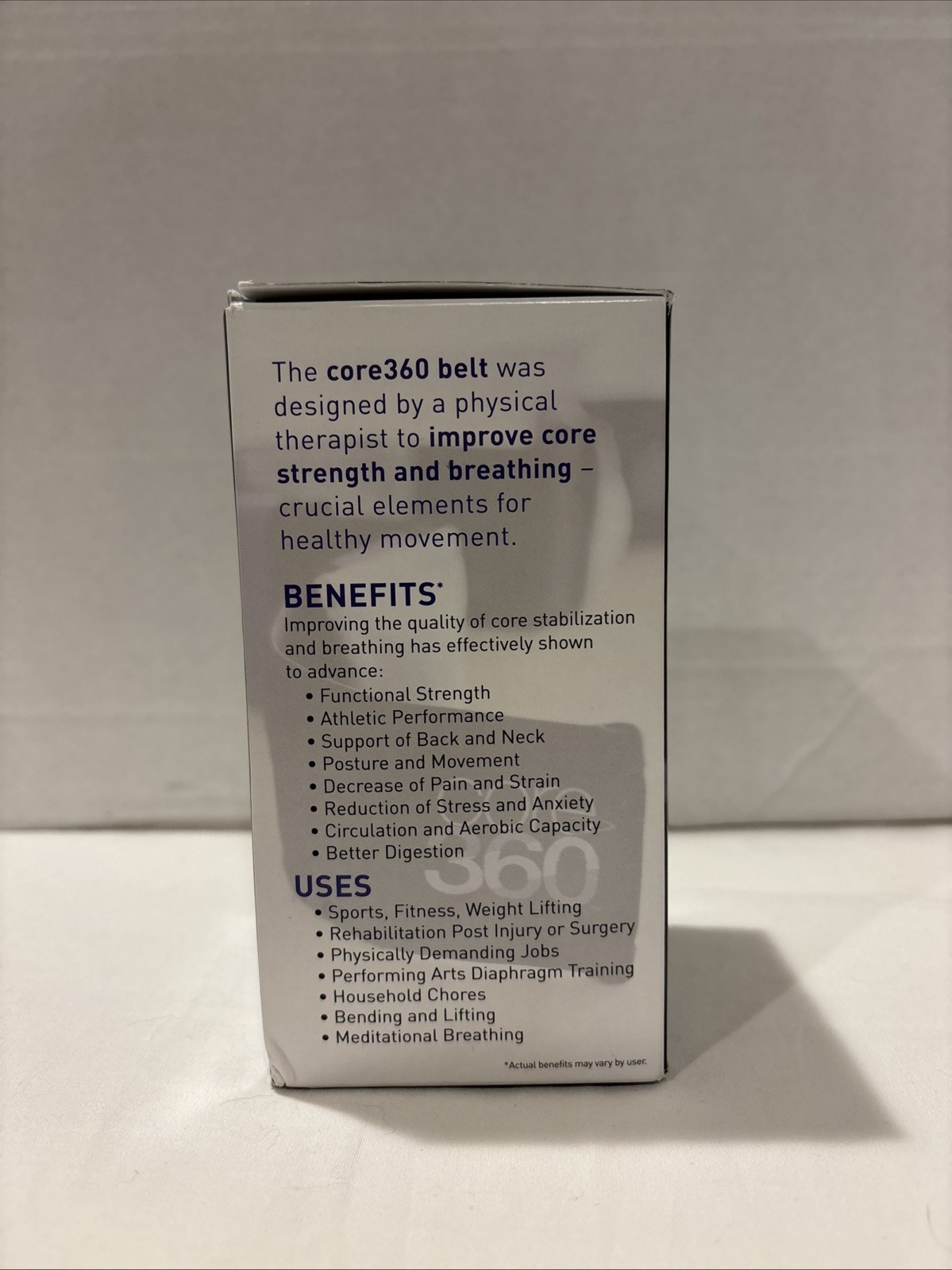 Core360 Belt Original, Core Training Belt Abdominal Wall Breath Aid Size: S