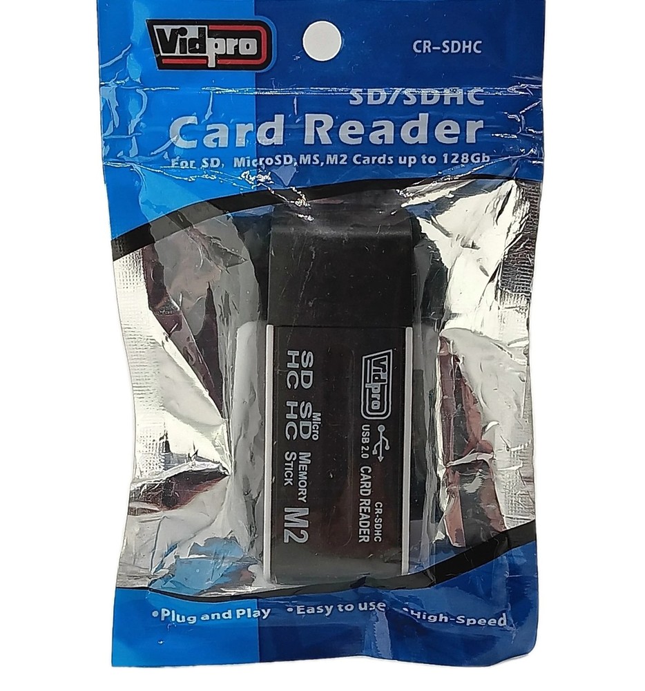 Vidpro SD/SDHC High Speed Card Reader For SD & MicroSD Cards CR-SDHC