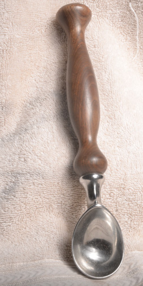 Ice cream scoop with Hand turned walnut handle