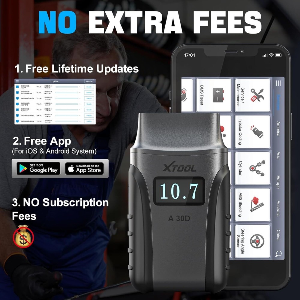 XTOOL A30D Full BiDirectional Scan Tool Car OBD2 Scanner Auto Diagnostic Reader