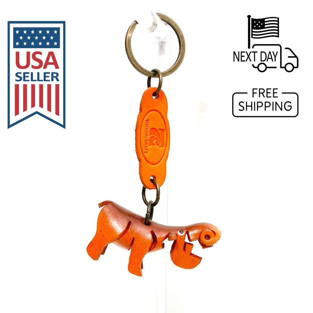 Hippo Handmade Leather Keyring