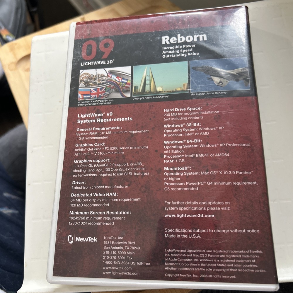 NewTek Lightwave 3D 09 Model-Animate-Render Versions 9.2 Window/Mac