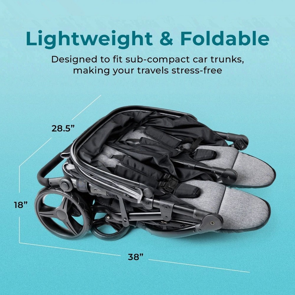 Gaggle Roadster Duo Side-by-Side Double Stroller, Lightweight & Compact