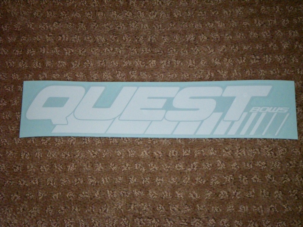 1 White Quest Bows Archery Decal