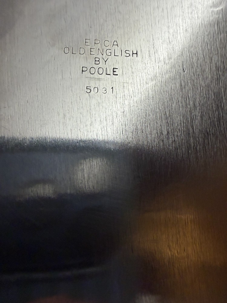 Poole Silverplate On Copper Old English Serving Footed Rectangular Tray 5031.