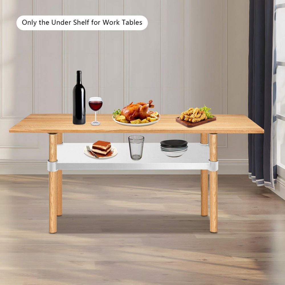 Under Shelf Stainless Steel Worktable Below Rack Storage Board Max. 100kg Load