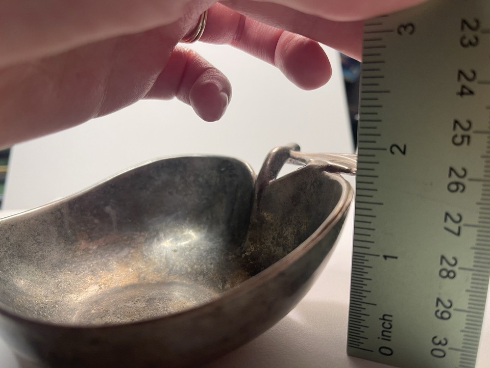 Vintage Ashtray Silver Plated Brass Apple Trinket Dish Bowl