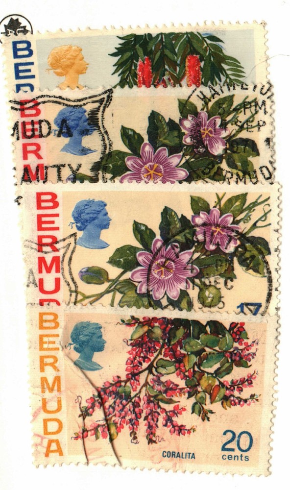 Bermuda #256-7, 260-1 used flowers