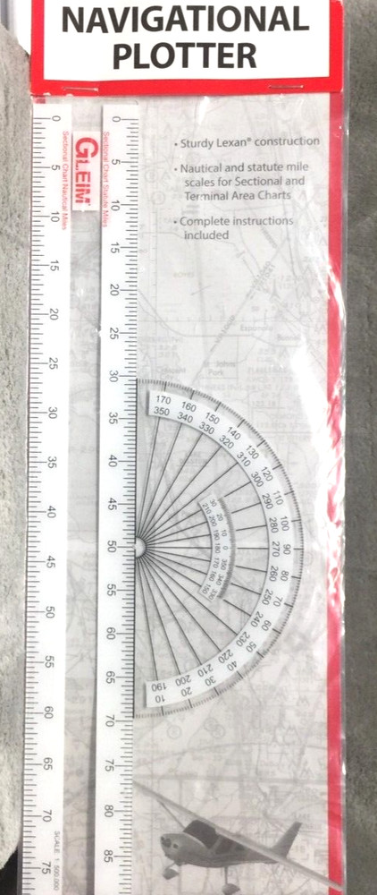 Gleim Navigational Plotter | Sectional & TAC Scale | Statute & Nautical Scales