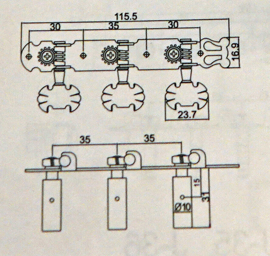 Rosewood Bridge Nylon String Classical Guitar Bridge Set w/ Tuners and Strings!