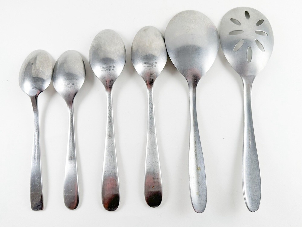 Vintage Cambridge Stainless Flatware Serving 6 Pieces Spoons Various Designs