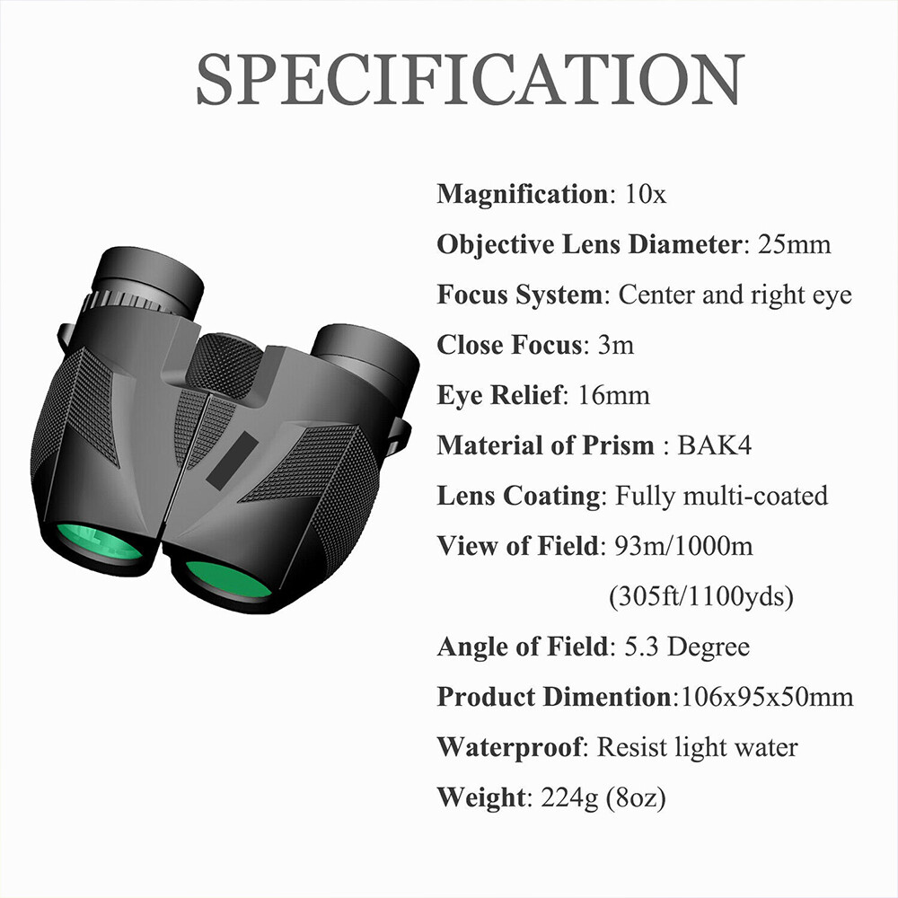 Binoculars – Ideal for Bird Watching/Hiking, Clear Vision & Lightweight
