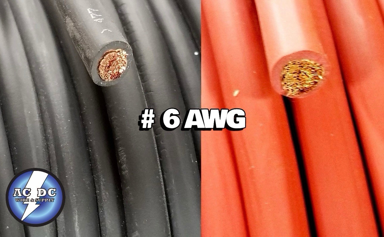 6 GAUGE AWG WELDING LEAD & CAR BATTERY CABLE COPPER WIRE MADE IN USA SOLAR AUDIO
