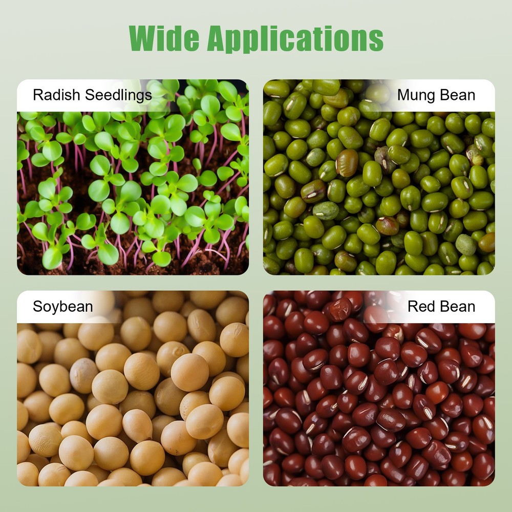 2-Layer Bean Sprouts Machine Large Capacity Automatic Bean Sprouter Grow Tool US