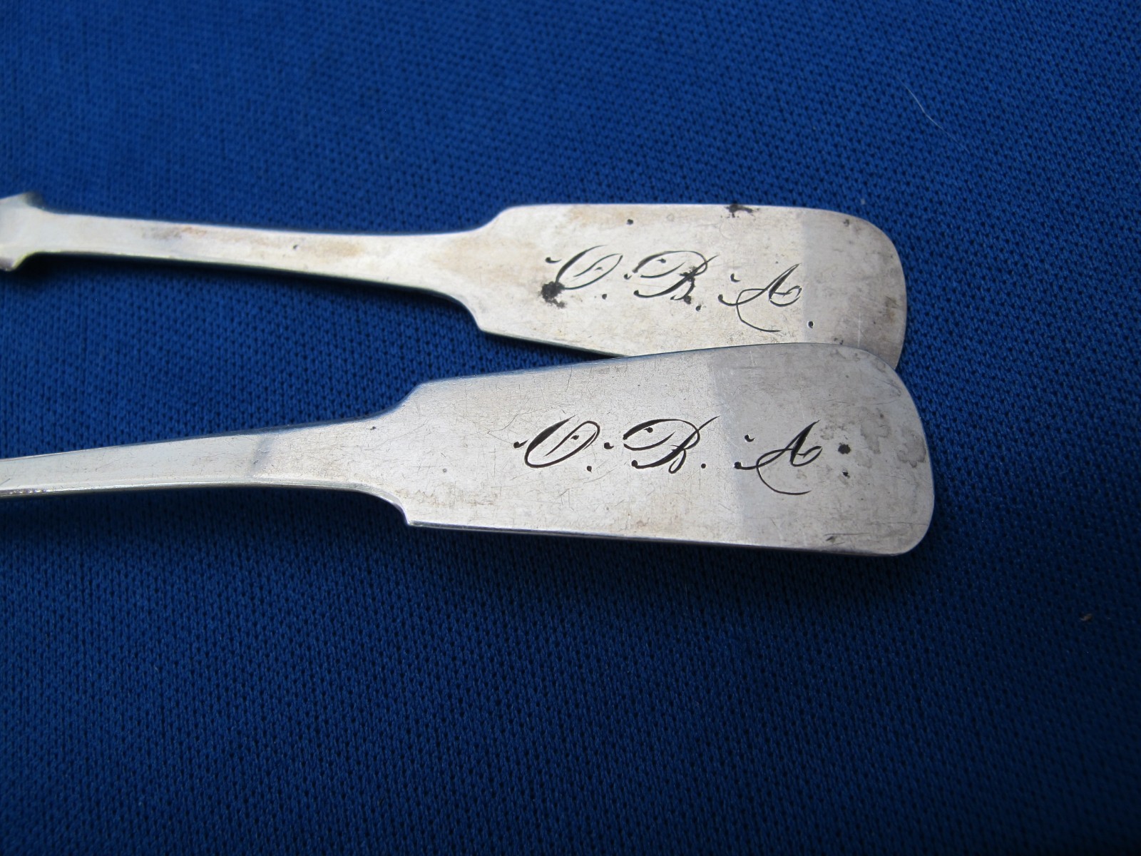 NEW YORK Coin MUSTARD LADLE & SALT SPOON-J S Putnam for CASTLE & MORRELL-BUFFALO