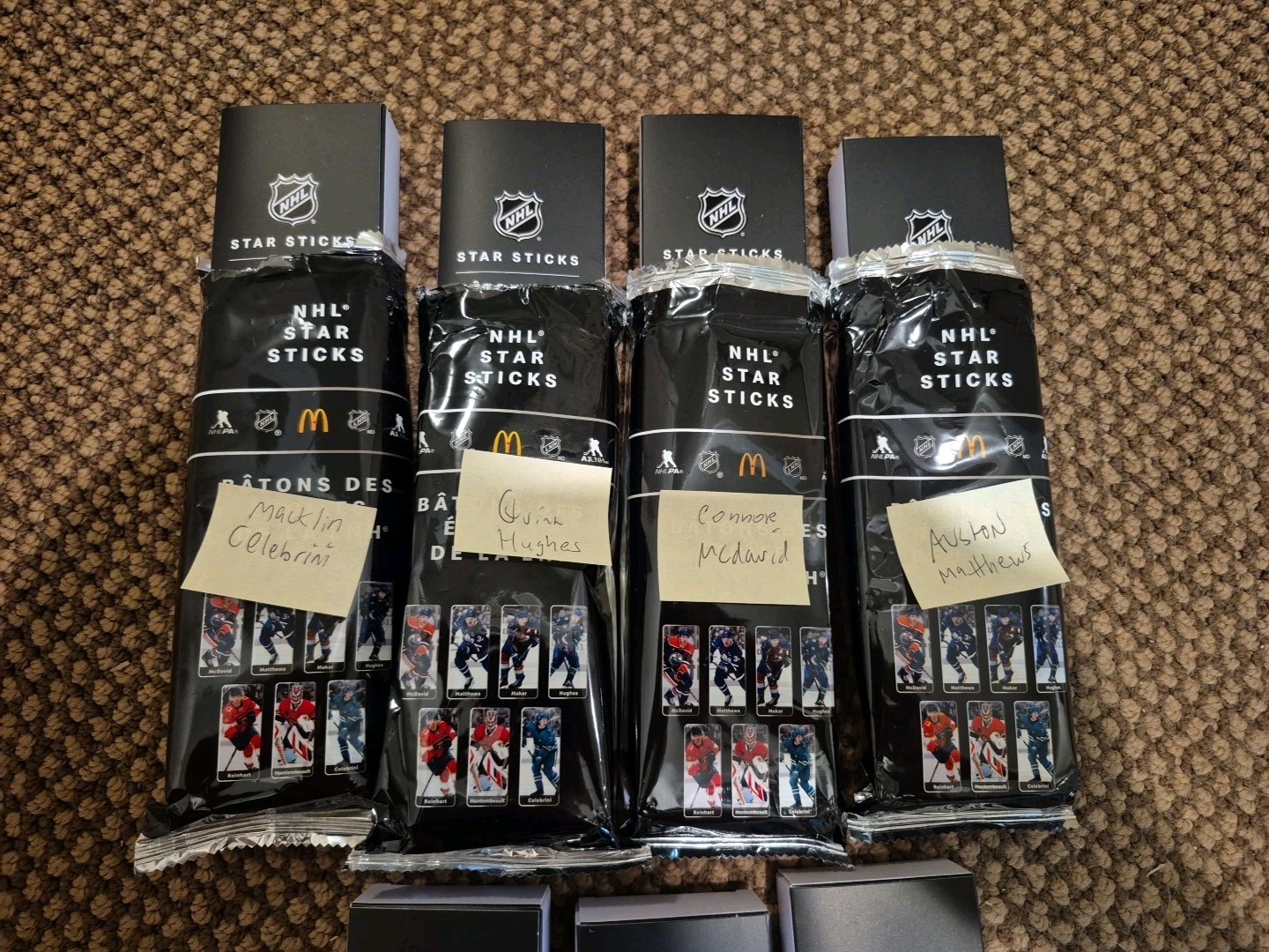 COMPLETE FULL SET (X7) NHL MCDONALD'S Star Sticks Box Canada 2026 Celebrini +++