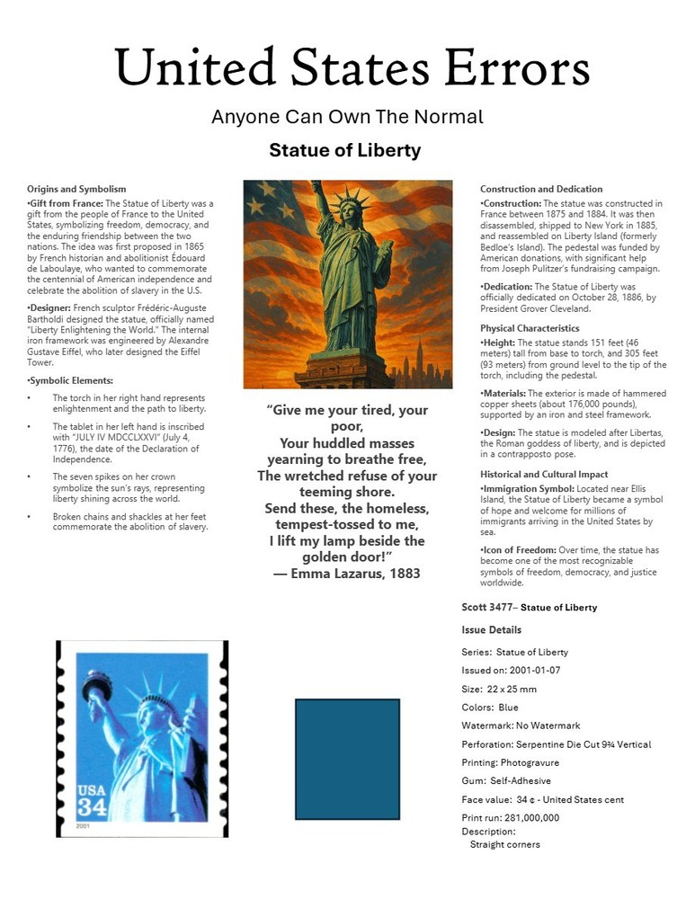 Centsational Custom Presentation Panel For Error SN 3477 - 8.5” X 11”