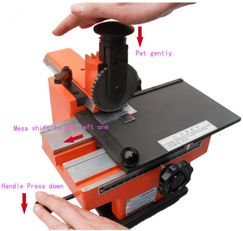 6mm Label Semi-Automatic Sheet Embosser Metal Stamping Printer Marking Machine