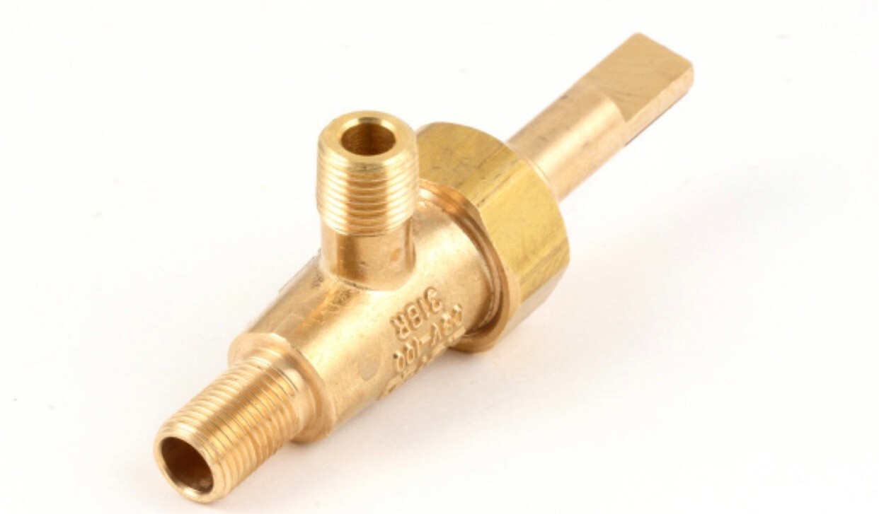 American Range Brass Burner Valve 1/8" MPT Gas IN/OUT - 521166