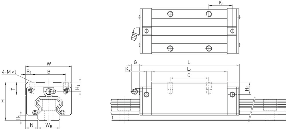 Genuine HIWIN HGH15CAZ0H Linear Guideway Block