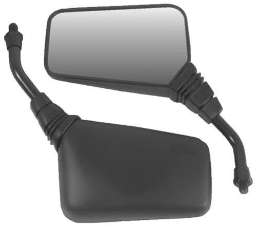 Emgo Universal Rectangular Mirror - Roadhawk - 5in. Stem - Black - 10mm Thread